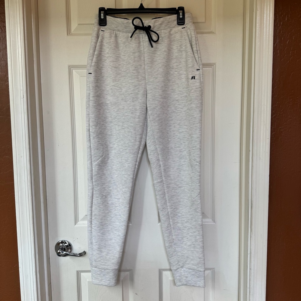 Russell Fusion Knit Men’s S Heather Gray Cuffed Ankle Fleece Jogger Sweatpants